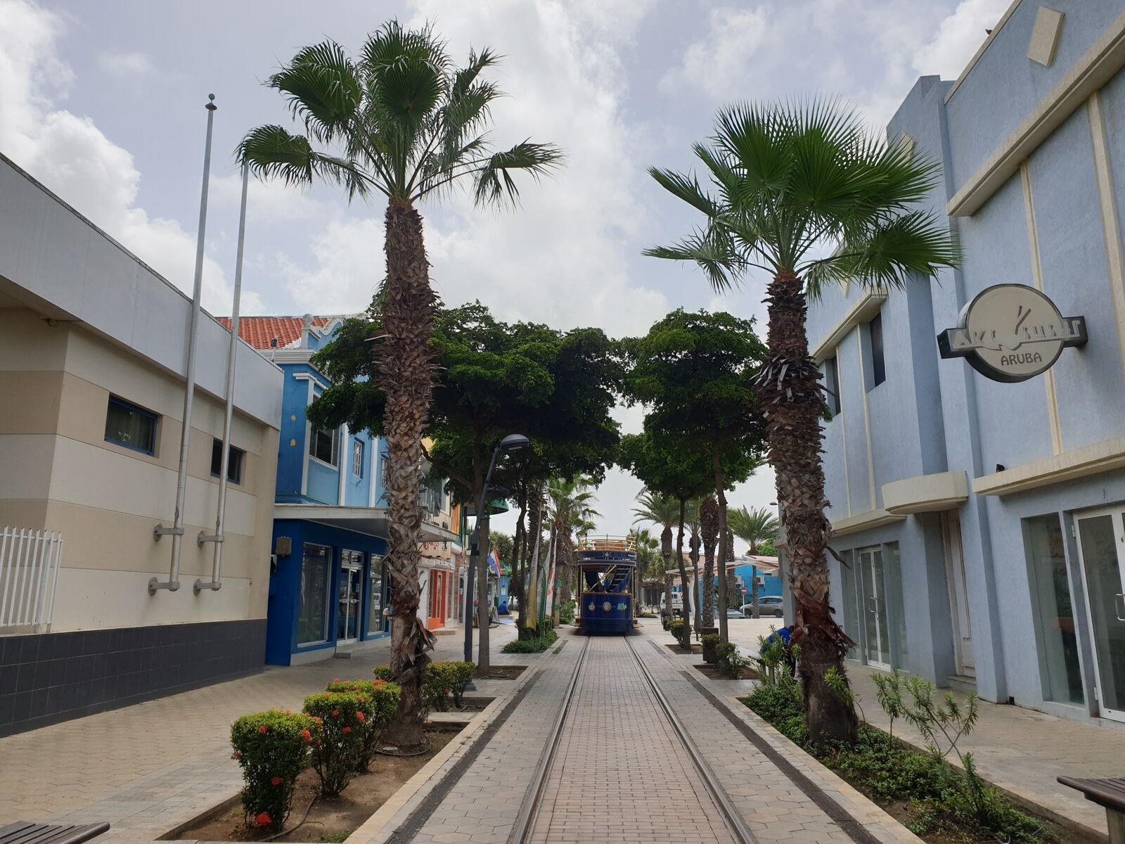 The tram in Oranjestad really is just decoration.