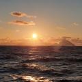 Vulcanic islands and sailing boats